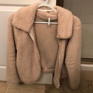 Tan Sherpa zip up jacket